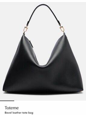 Authentic Toteme Black Large Bevel Hobo Tote NWT